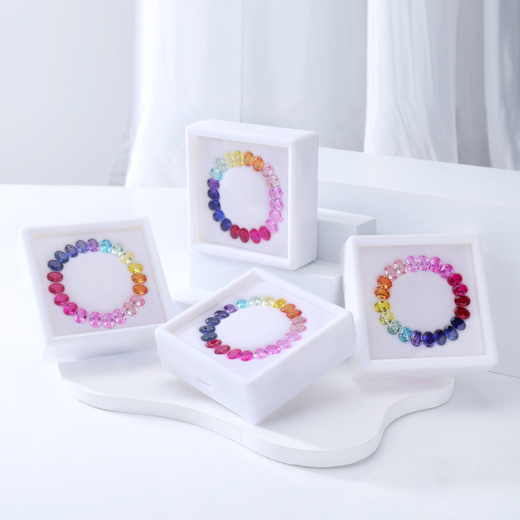 Lab Rainbow Sapphire Box Oval Shape 5X7mm