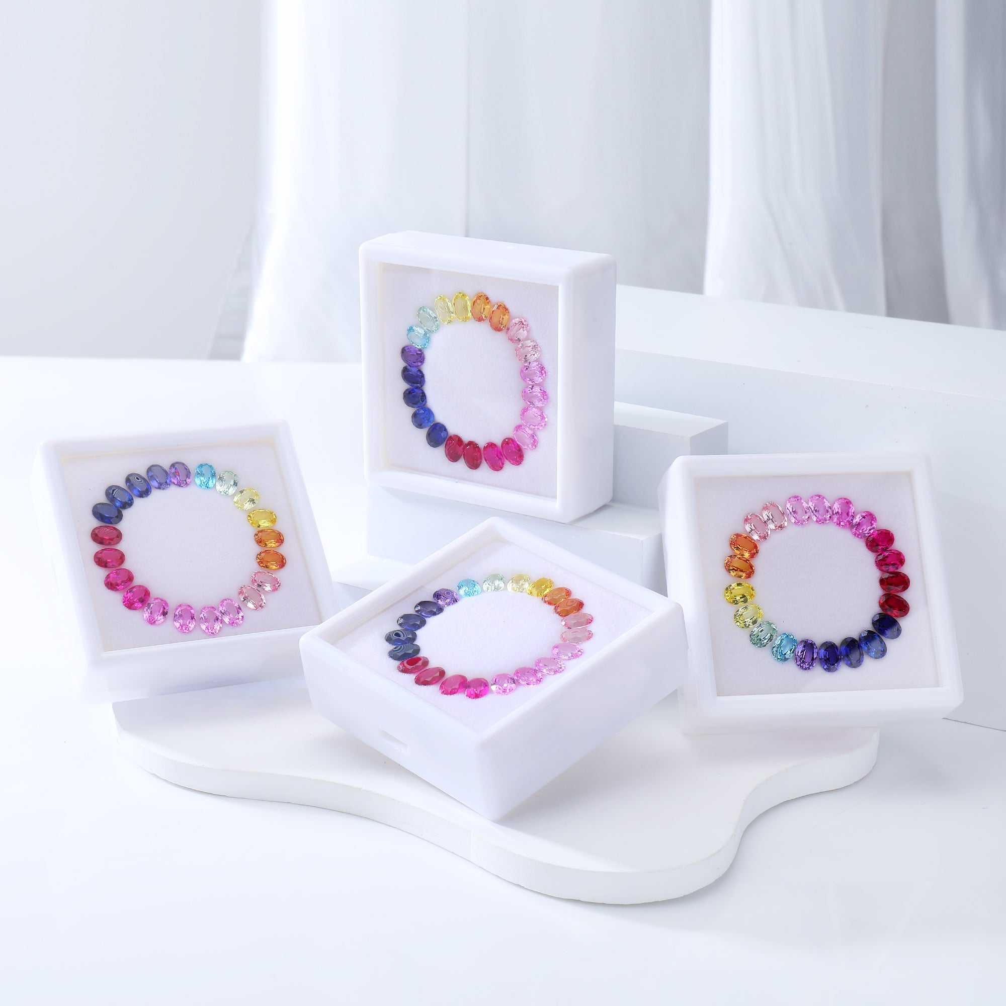 Lab Rainbow Sapphire Box Oval Shape 5X7mm