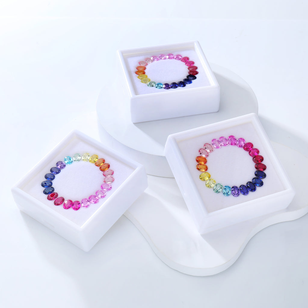 Lab Rainbow Sapphire Box Oval Shape 5X7mm