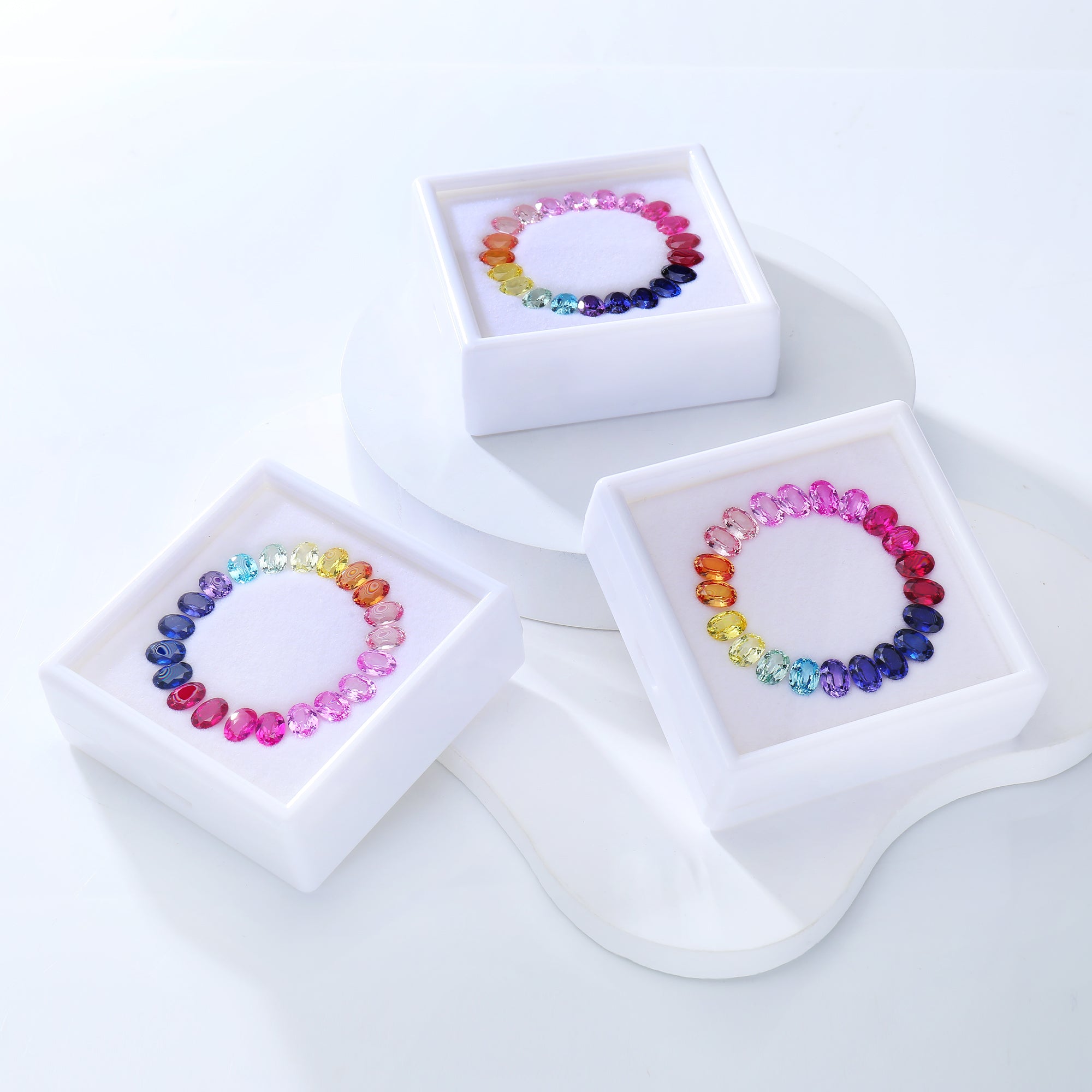 Lab Rainbow Sapphire Box Oval Shape 5X7mm